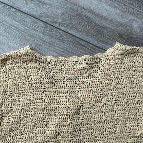 Vintage Laura Petites Crochet Knit Short Sleeve Cardigan Made  in Korea - Picture 10 of 11